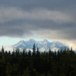 Denali shrouded in storm clouds