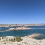 Lake Meade and its extremely low water levels.
