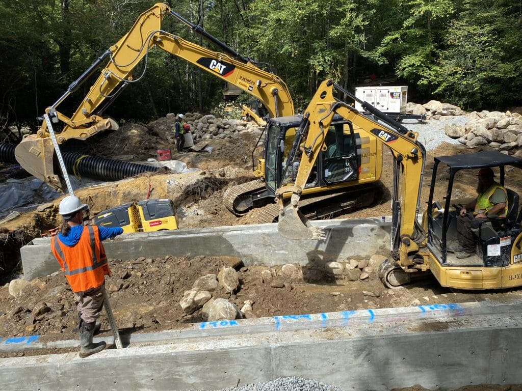 Culvert work on a tributary to Catheys Creek in North Carolina.